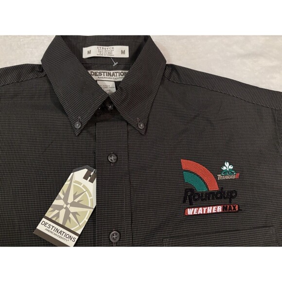 Roundup WeatherMax Logo Button-Down Long Sleeve Shirt Mens Medium NWT Transorb - Picture 1 of 5